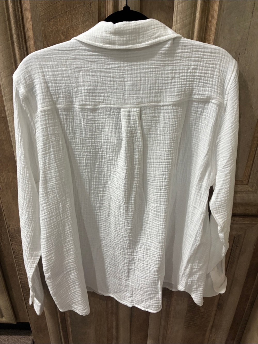 Elie Tahari White Textured Cotton Button-Down Shirt - Picture 9 of 14